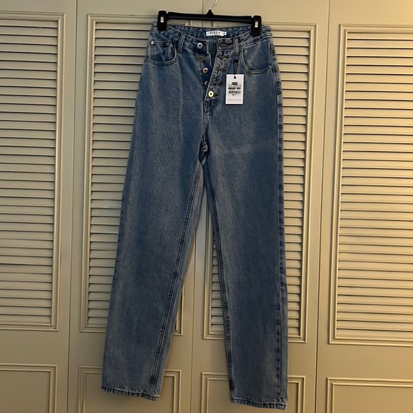 Dissh Australia FARRAH BLUE STRAIGHT BUTTON JEAN - Picture 3 of 6